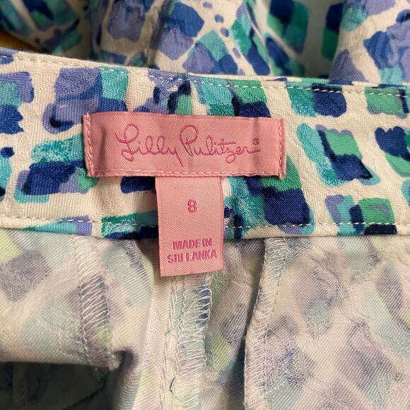 Lilly Pulitzer Kelly Skinny Ankle Pants Toe‎ In Engineered Pineapple Print Sz 8 - Picture 5 of 9